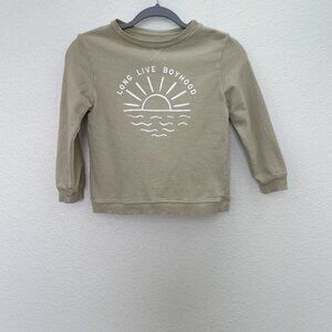 June and Grey Long Live Boyhood Pima Cotton Crewneck Pullover Sweatshirt Boys 6